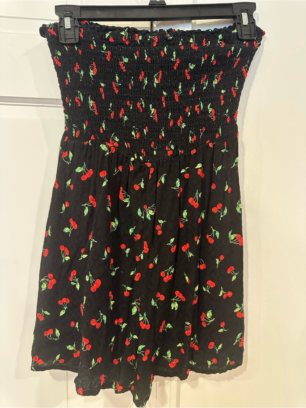 Black Cherry Print Smocked Romper